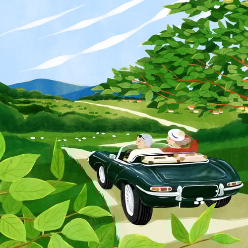 オープンカーシーン